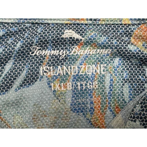 Tommy Bahama Islandzone Men's Short Sleeve Blue Palm Leaf Print Polo - Size XL - Picture 3 of 5